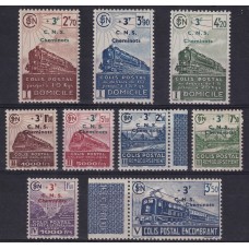 FRANCIA 1942 COLIS POSTAUX Yv 191/9 SERIE COMPLETA NUEVA CON GOMA TRENES MUY RARA SEGUNDA GUERRA MUNDIAL 75 €